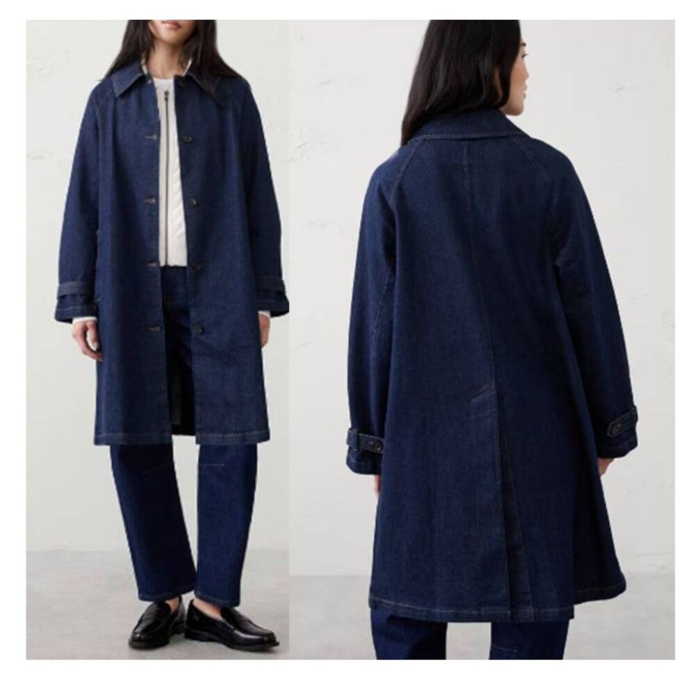 Banana Republic Raglan Mac Coat Long Sleeves CottonDenim Stand Collar Overcoat